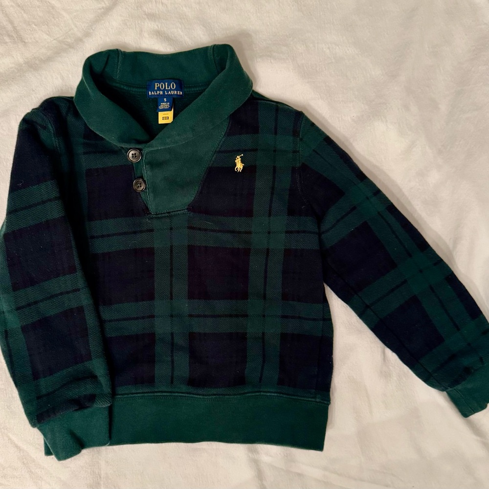Polo by Ralph Lauren Kids Green Plaid Tartan Matching Set - Picture 2 of 5